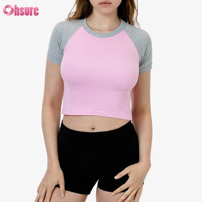 Premium Women's 100% Cotton Cropped Sports Top Stretchable Knitted Sleeve Breathable Casual Top with Custom Logo Option