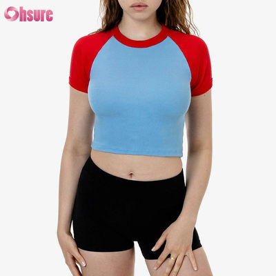 Premium Women's 100% Cotton Cropped Sports Top Stretchable Knitted Sleeve Breathable Casual Top with Custom Logo Option