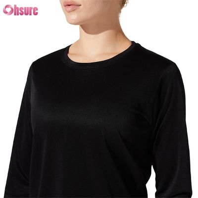 Custom Cotton Blank Plain Lose Fitting Slim Top  Solid Casual Athletic Spandex  Women Long Sleeve T-shirt