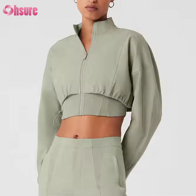 Womens New Design Zipper Motorcycle Jacket Outdoor Motocross Crop Style Motorcycle Jacket