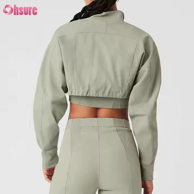 Womens New Design Zipper Motorcycle Jacket Outdoor Motocross Crop Style Motorcycle Jacket