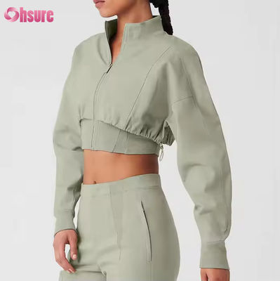 Womens New Design Zipper Motorcycle Jacket Outdoor Motocross Crop Style Motorcycle Jacket