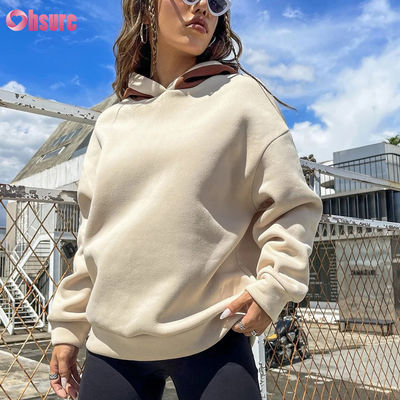 Custom High Quality French Terry Hoodies Women's Streetwear High Quality Essentials Drop Shoulder Embroidered Hoodie
