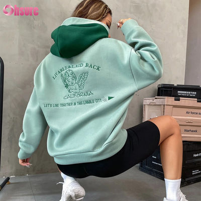 Custom High Quality French Terry Hoodies Women's Streetwear High Quality Essentials Drop Shoulder Embroidered Hoodie