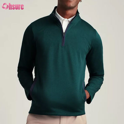 Men's Custom Plus Size Quarter Zip Pullover High Quality Nylon Sport Hoodie with Embroidery Solid Half Zip Design for Winter