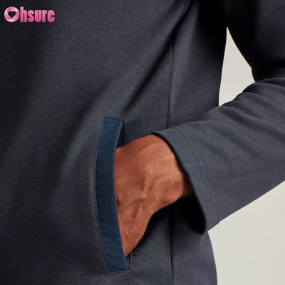 Men's Custom Plus Size Quarter Zip Pullover High Quality Nylon Sport Hoodie with Embroidery Solid Half Zip Design for Winter