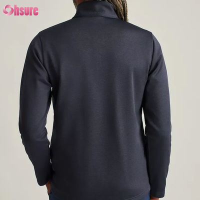Men's Custom Plus Size Quarter Zip Pullover High Quality Nylon Sport Hoodie with Embroidery Solid Half Zip Design for Winter
