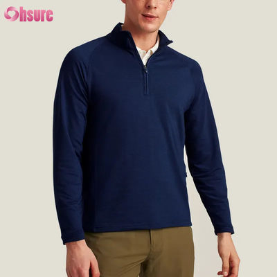 Men's High Quality Super Fashion Half Zip Pullover Comfortable White Quarter Zip Pullover Embroidery Stylish Sport for Winter