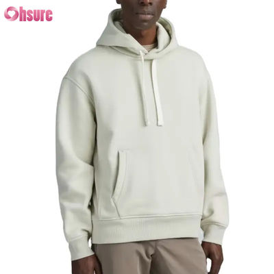 High Quality Oversize Men's Athletic Hoodie Wholesale Sports Fashion with Solid Color Hooded Collar Custom Logo Screen Print