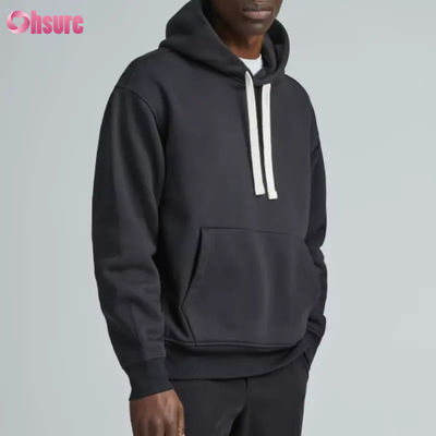 High Quality Oversize Men's Athletic Hoodie Wholesale Sports Fashion with Solid Color Hooded Collar Custom Logo Screen Print