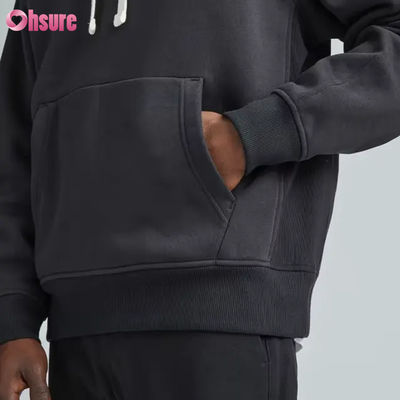 High Quality Oversize Men's Athletic Hoodie Wholesale Sports Fashion with Solid Color Hooded Collar Custom Logo Screen Print