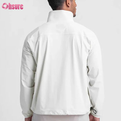 Men's High-Grade Quarter Zipper Waterproof Breathable Woven Jacket with Adjustable Bottom Half Zip Design Mock Neck for Winter
