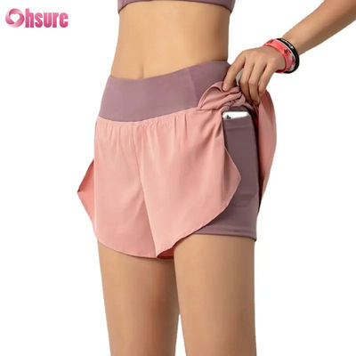 Women's High Quality 2-in-1 Workout Shorts Lightweight Quick-Dry Gym Athletic Training Yoga Short with Phone Pocket Breathable