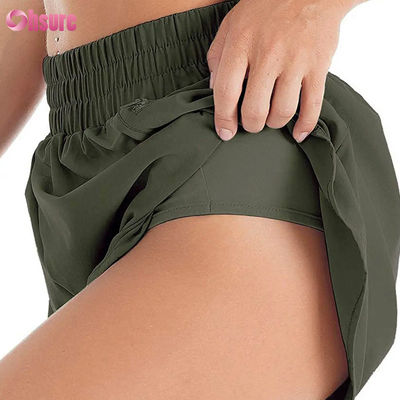 Women's High Waist Quick-Drying Sports Shorts with Elastic Fashionable Running & Exercise Shorts with Pockets