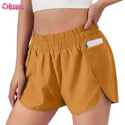 Women's High Waist Quick-Drying Sports Shorts with Elastic Fashionable Running & Exercise Shorts with Pockets