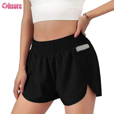 Women's High Waist Quick-Drying Sports Shorts with Elastic Fashionable Running & Exercise Shorts with Pockets