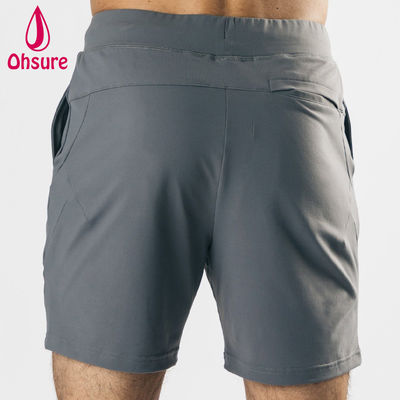 OEM Customized Logo Design Lightweight Material Four-way Stretch Deep Front Pockets Men Sport Shorts Gym Training Shorts
