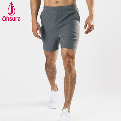 OEM Customized Logo Design Lightweight Material Four-way Stretch Deep Front Pockets Men Sport Shorts Gym Training Shorts