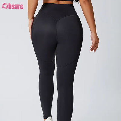 Wholesale Nylon Spandex High Waist Gym Yoga Pants Butt Lift Workout Tight Fitness Leggings with Elastic