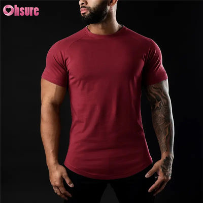 Wholesale New Style Men's Quick Dry Fitness Sports T-Shirts Casual Bodybuilding Custom Logo Clothing Knitted Fabric Print