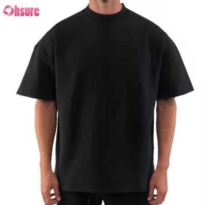 250-300gsm Drop Shoulder Graphic Heavyweight T-shirt Luxury Blank Heavy Cotton Streetwear Boxy Oversized  Men's Custom T Shirt