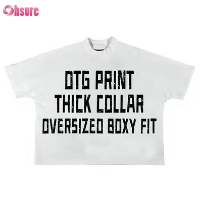 250-300gsm Drop Shoulder Graphic Heavyweight T-shirt Luxury Blank Heavy Cotton Streetwear Boxy Oversized  Men's Custom T Shirt