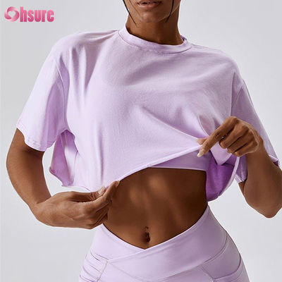 OEM Custom Oversized Crop Top Women T-Shirt High Elastic Crop Top Tshirt White Crop Tops for Women
