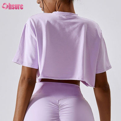 OEM Custom Oversized Crop Top Women T-Shirt High Elastic Crop Top Tshirt White Crop Tops for Women