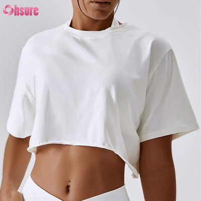 OEM Custom Oversized Crop Top Women T-Shirt High Elastic Crop Top Tshirt White Crop Tops for Women