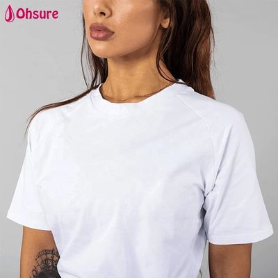 White Tee Shirt Breathable Cotton Spandex Loose Fit Workout Gym Wear Custom Sports T Shirts Top Quality Blank Girl Women Casual