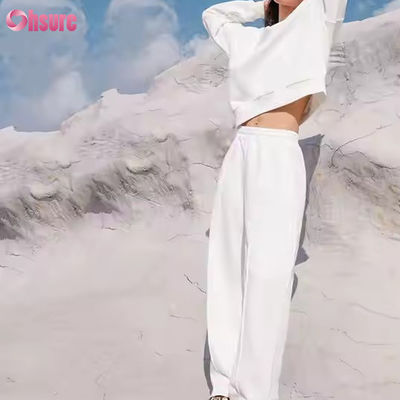 New Casual Sport Gym Jogger Jogging Solid Color Fall Winter Sweatershirt and Pant Two Piece Pants Set Tracksuits for Women