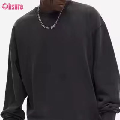 Customized Autumn Winter 400G Polyester / Cotton Circle Breathable Fitness Hoodie for Men O-Neck Anti-Shrink Used for Washing