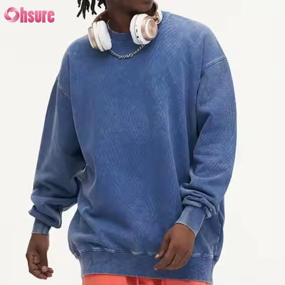 Customized Autumn Winter 400G Polyester / Cotton Circle Breathable Fitness Hoodie for Men O-Neck Anti-Shrink Used for Washing