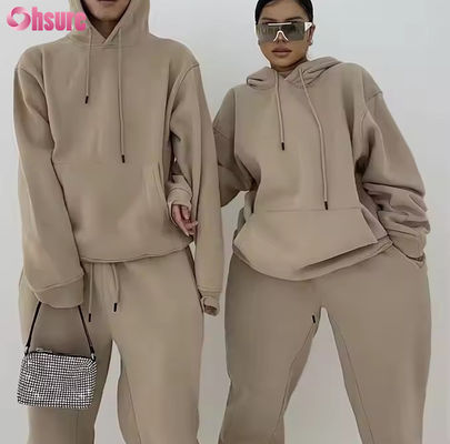 High Quality Fashion Sweatsuit Casual Hoodies Joggers Sets Custom Tracksuit Fleece Women Men Unisex Hoodie 2 Piece Set