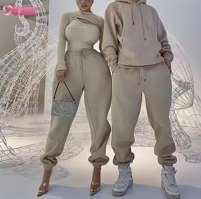 High Quality Fashion Sweatsuit Casual Hoodies Joggers Sets Custom Tracksuit Fleece Women Men Unisex Hoodie 2 Piece Set