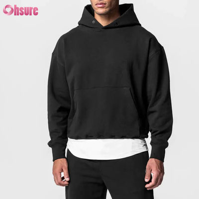 Hot Selling Men's Oversized Sports Hoodie 100% Cotton Basic Solid Long Sleeved Pullover Sweatshirt Pocket Winter Basic Jersey