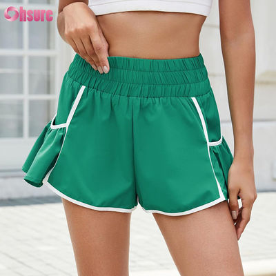 Womens High Waisted Athletic Running Shorts Workout Gym Quick Dry Flowy Shorts With Pockets Solid Color Quick Drying Shorts