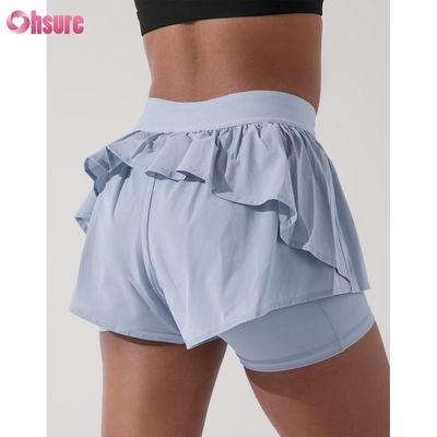 Custom Womens 2 in 1 Gym Shorts Fitness Lining Plus Size Elastic Band Workout Gym Shorts for Women
