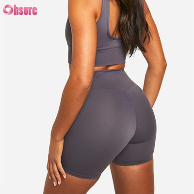 Wholesale Gym Crossover Yoga Sports Shorts No Front Seam Shorts Running Shorts for Woman