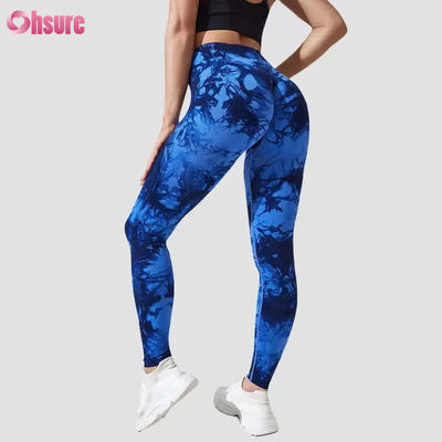 New Fashion 2024 High Waist Fitness Pants Quick Dry Running Yoga Pants Elastic Waist Slim Fit Sports Tights Tie Dye Design