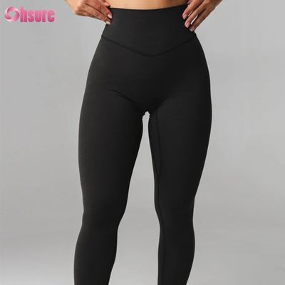 Great Style  High  Waist Workout Yoga Leggings Solid for Women Pants Custom Yoga Wear 220 Grams