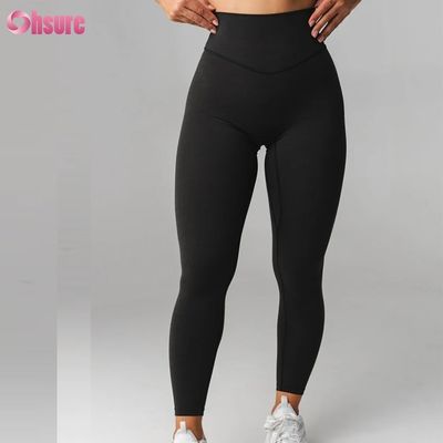 Great Style  High  Waist Workout Yoga Leggings Solid for Women Pants Custom Yoga Wear 220 Grams
