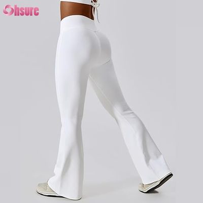 Custom Flare Pants Fitness Women Leggings V Shape Waistband Yoga Pants