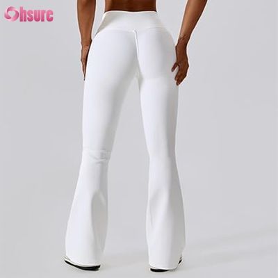 Custom Flare Pants Fitness Women Leggings V Shape Waistband Yoga Pants