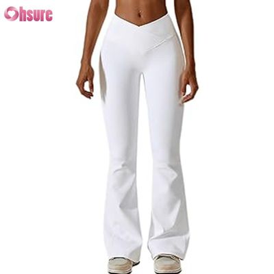 Custom Flare Pants Fitness Women Leggings V Shape Waistband Yoga Pants