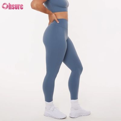 High Waist Polyester Full Length Compression Workout Training Leggings for Women