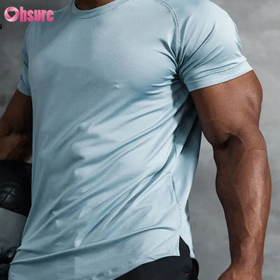 Size Men Gym Shirts Top Blank Silk Screen Printing Short Sleeve Quick Dry Cotton Crew Neck Oversized Sports T-shirts
