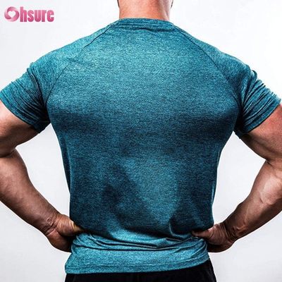 88% Polyester 12% Spandex 180/210GSM Printed Screen Fitness Gym Apparel Active Casual T-shirt for Men Sports Tops Wholesaler