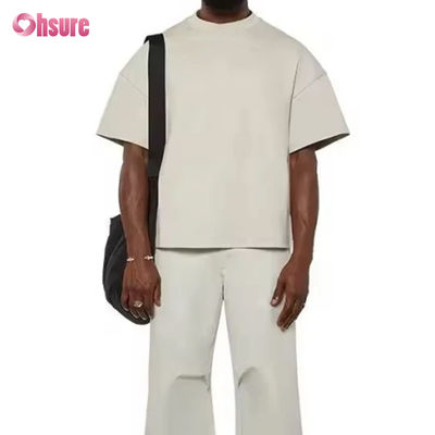 Custom Logo High Quality 260 GSM Heavy Weight Box Fit 100% Cotton Drop Shoulder Oversized Cropped Boxy T Shirts Sport