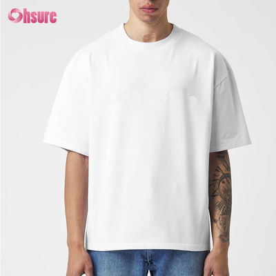 ODM 220 GSM 100 Cotton Plain Short Sleeve Oversized Mens Thick Tshirt Heavyweight Essentials Blank Custom Logo T-shirt Sport